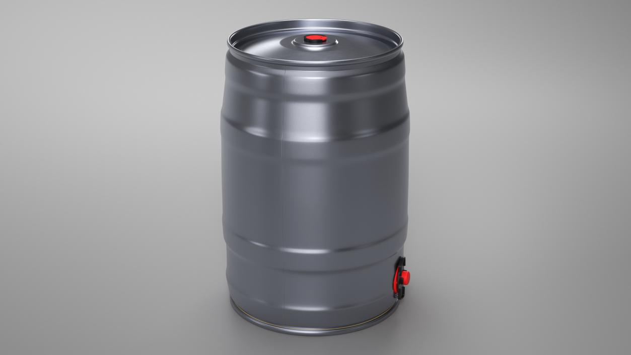 3D Metal Beer Keg with Tap model