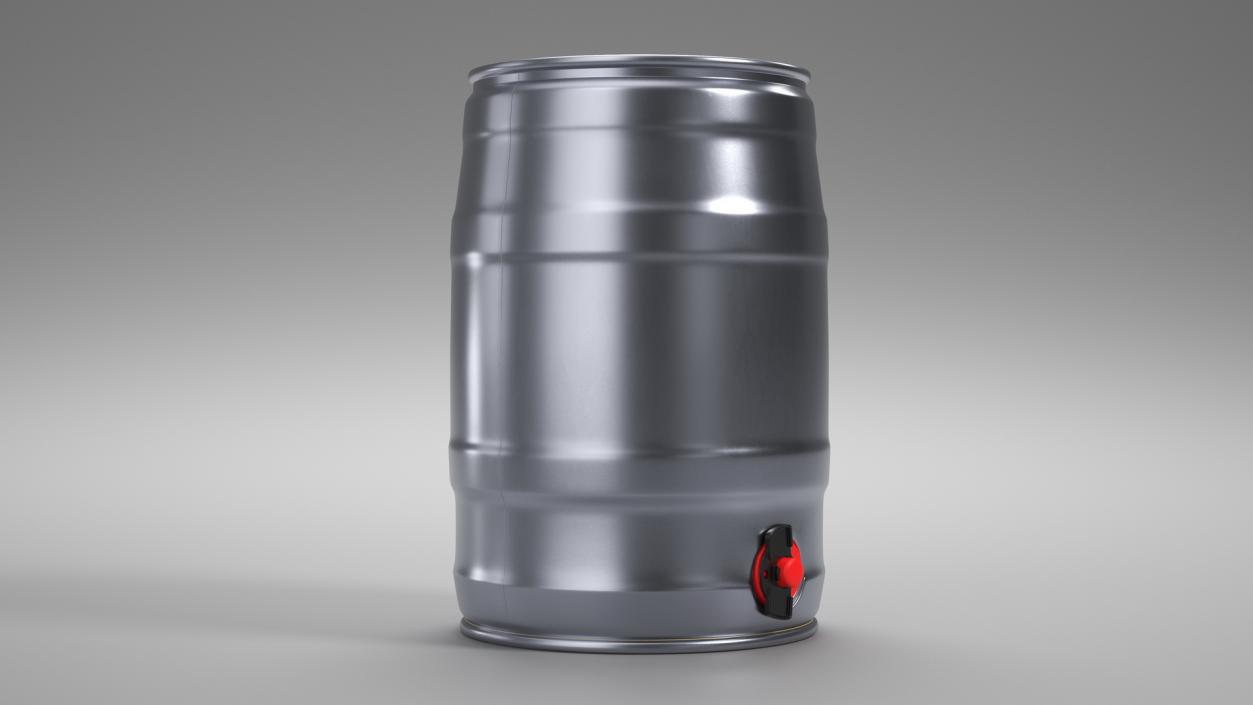 3D Metal Beer Keg with Tap model