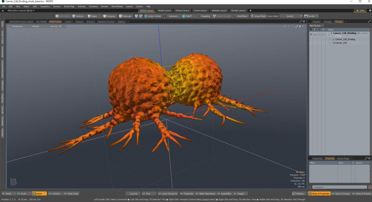 3D model Cancer Cell Dividing