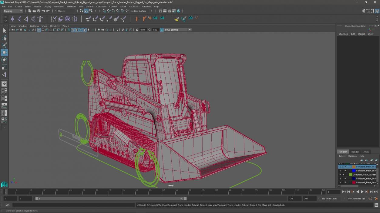 3D Compact Track Loader Bobcat Rigged for Maya model