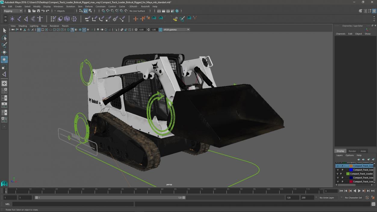 3D Compact Track Loader Bobcat Rigged for Maya model