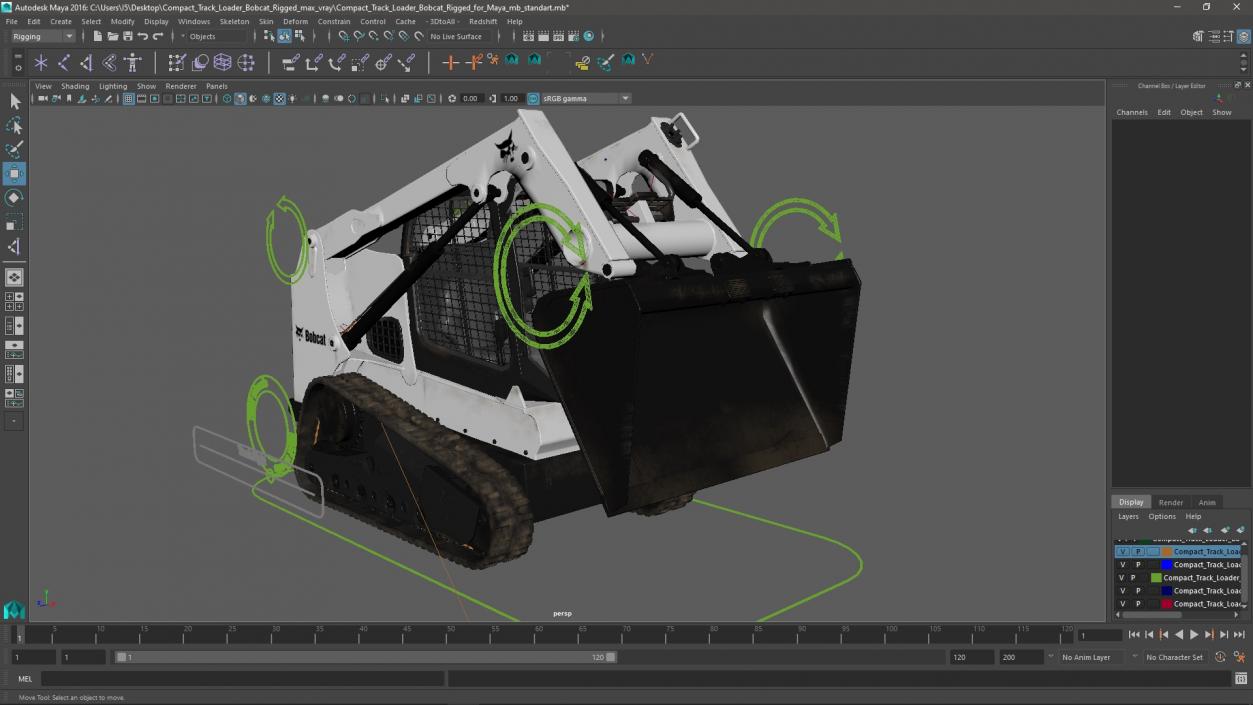 3D Compact Track Loader Bobcat Rigged for Maya model