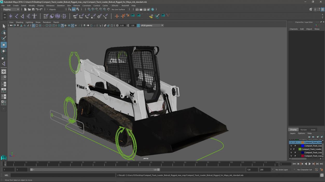 3D Compact Track Loader Bobcat Rigged for Maya model