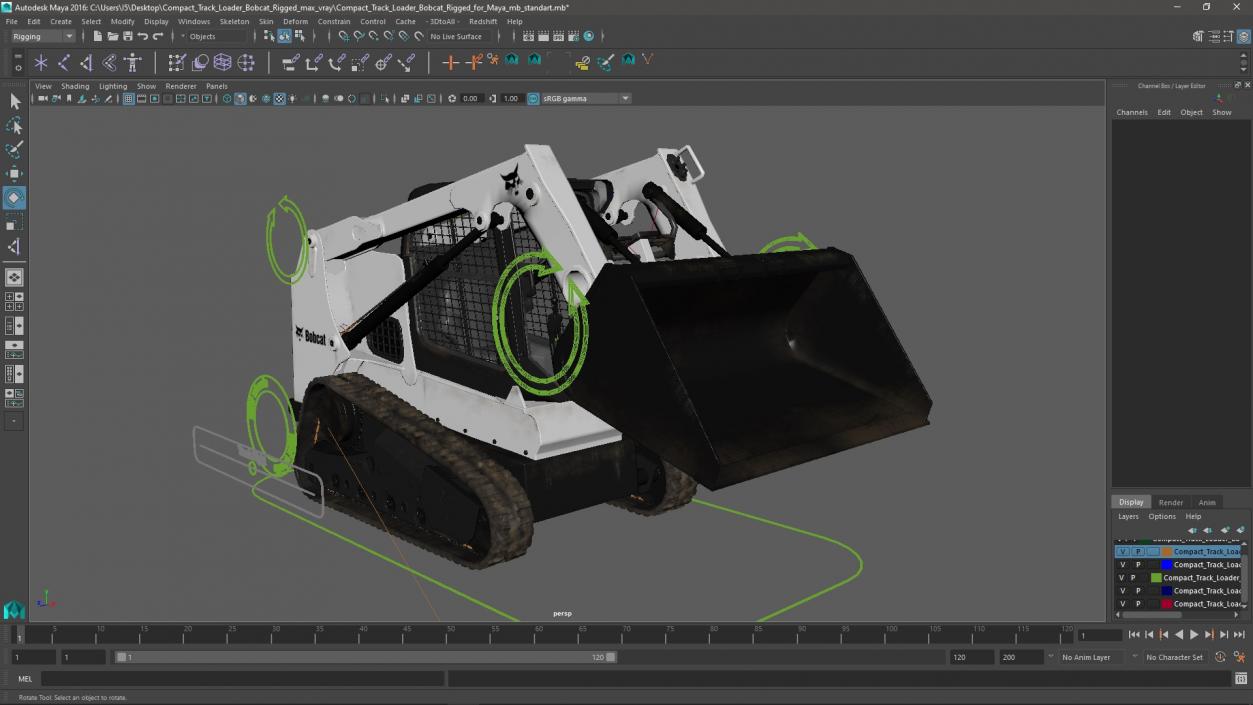 3D Compact Track Loader Bobcat Rigged for Maya model