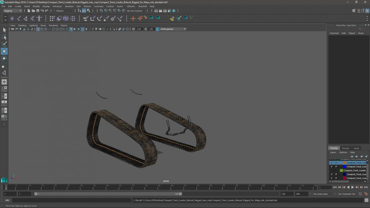 3D Compact Track Loader Bobcat Rigged for Maya model