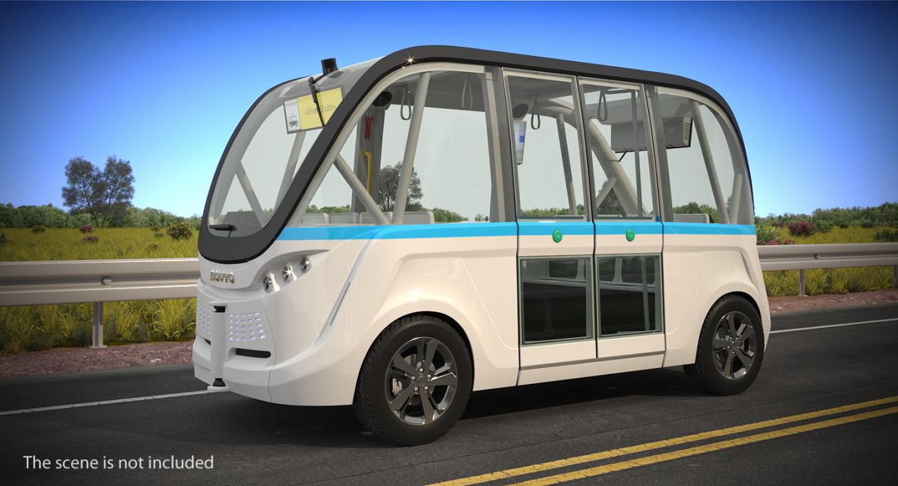 Driverless Minibus Electric Generic Rigged 3D