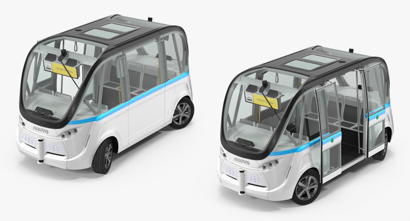 Driverless Minibus Electric Generic Rigged 3D