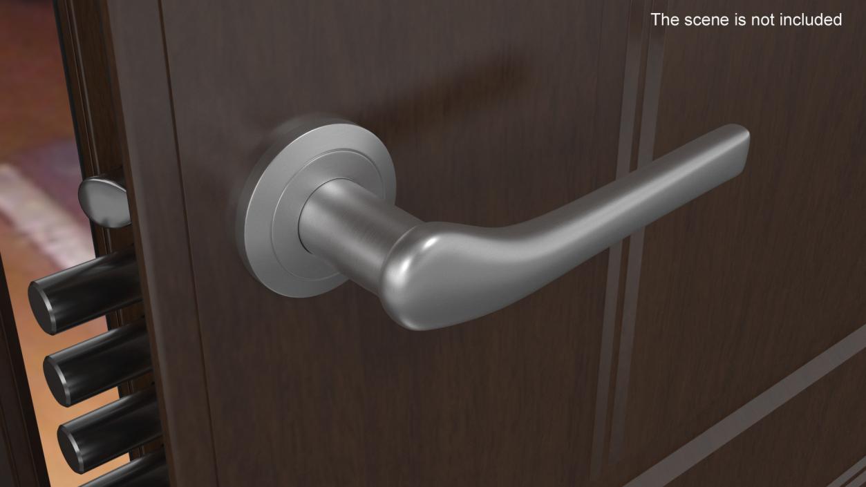 3D model Curved Door Handles Steel