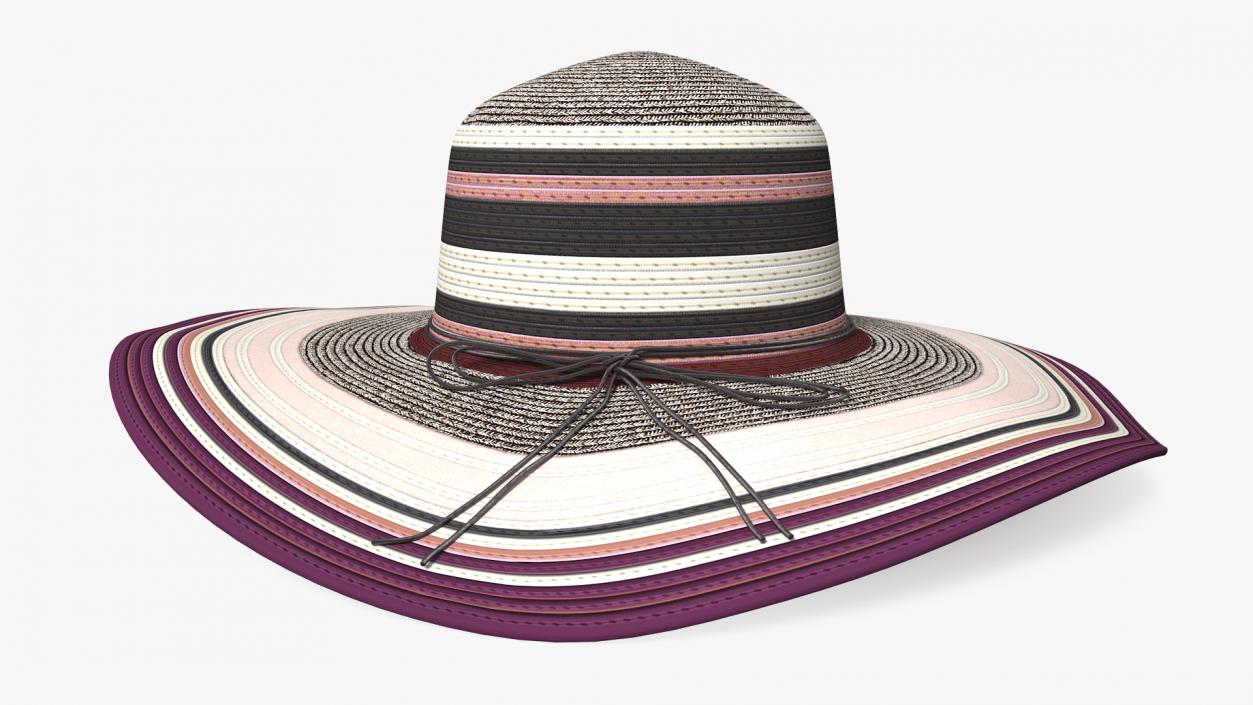 3D model Women Straw Beach Sun Hat