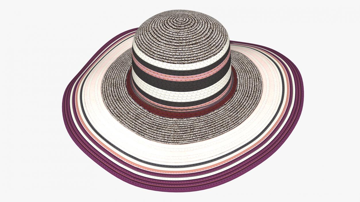 3D model Women Straw Beach Sun Hat