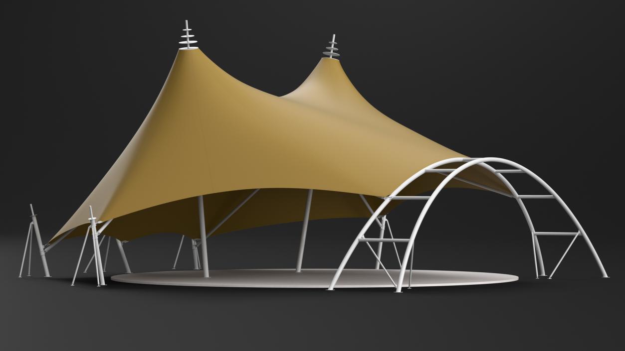 Tensile Fabric Tent Khaki 2 3D