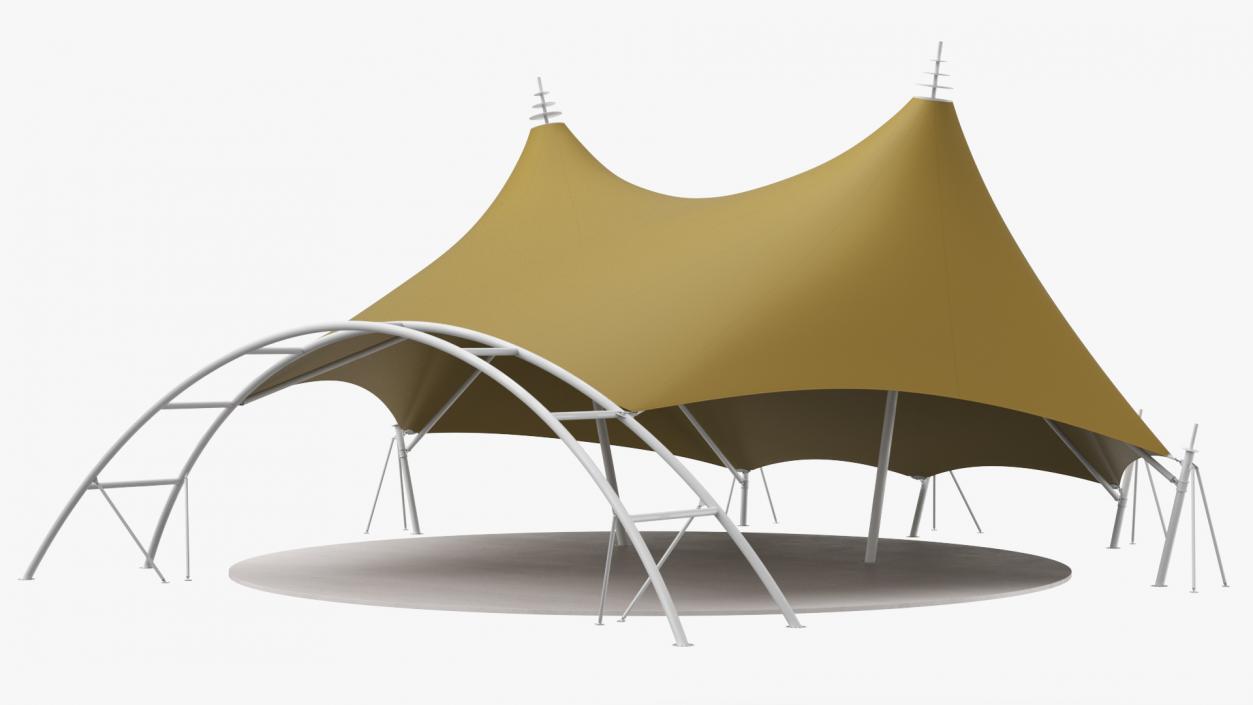 Tensile Fabric Tent Khaki 2 3D