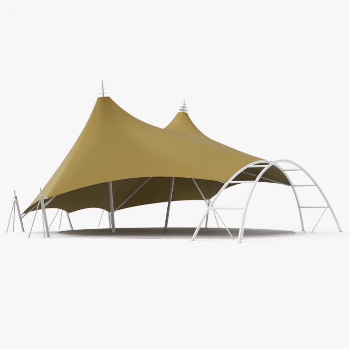 Tensile Fabric Tent Khaki 2 3D