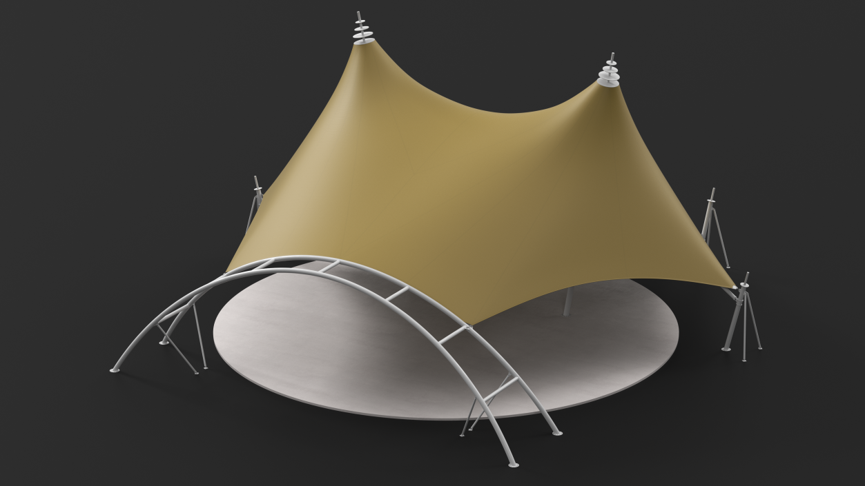 Tensile Fabric Tent Khaki 2 3D