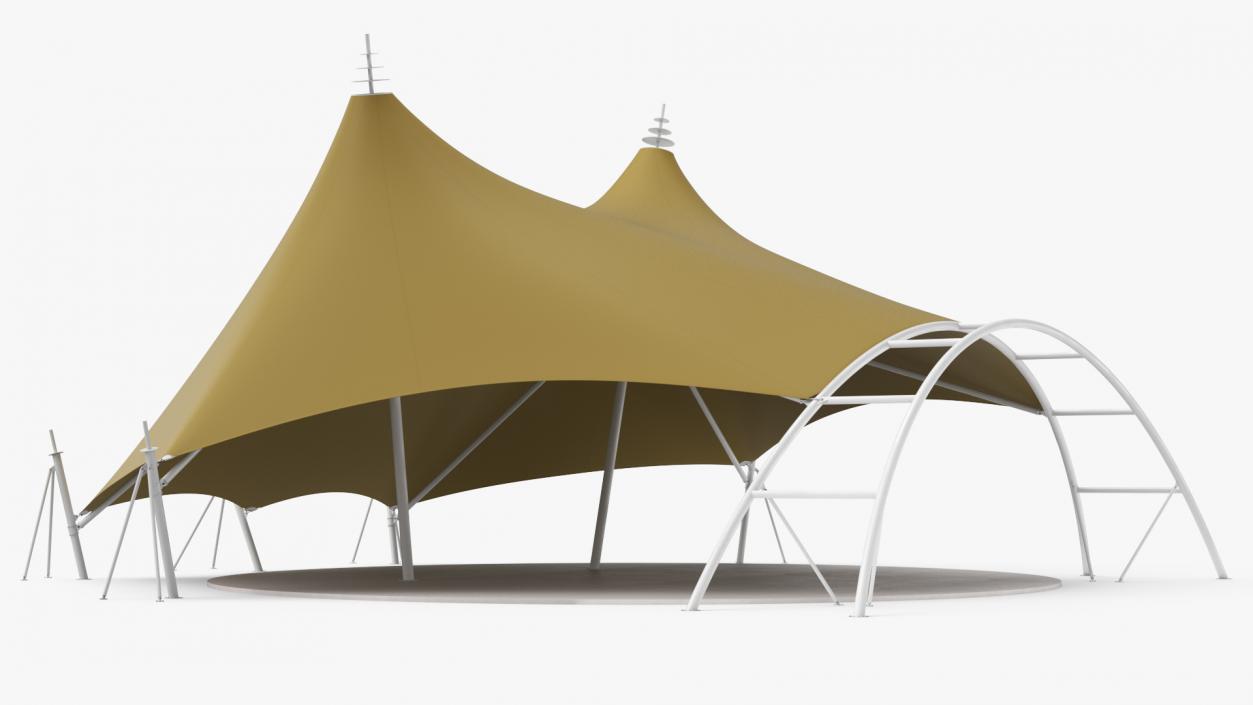 Tensile Fabric Tent Khaki 2 3D