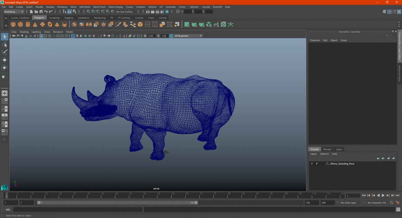 Rhino Standing Pose 3D model