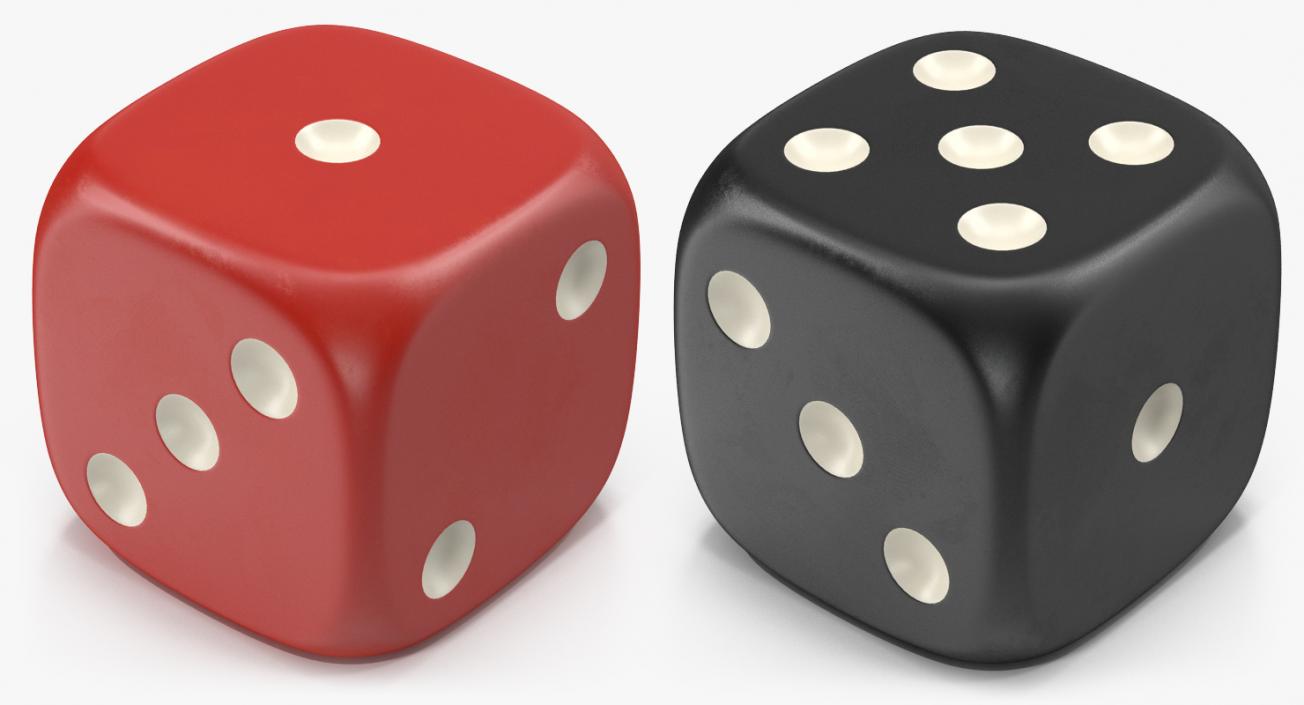 6 Edged Dices 3D Models Set 3D