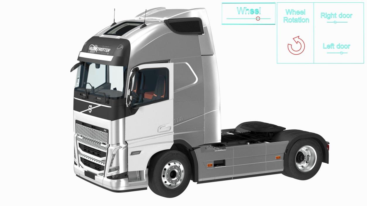 3D model Volvo FH16 750 Globetrotter Truck Rigged