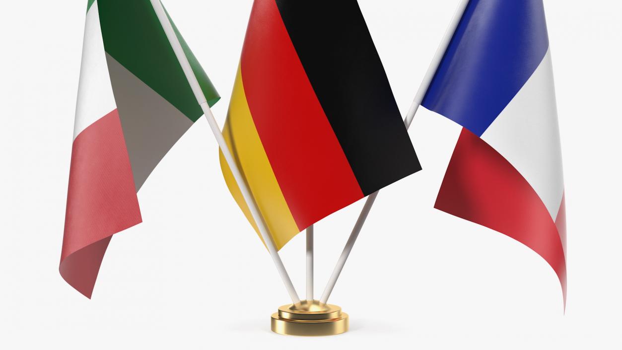 Table Flags Germany France Italy 3D