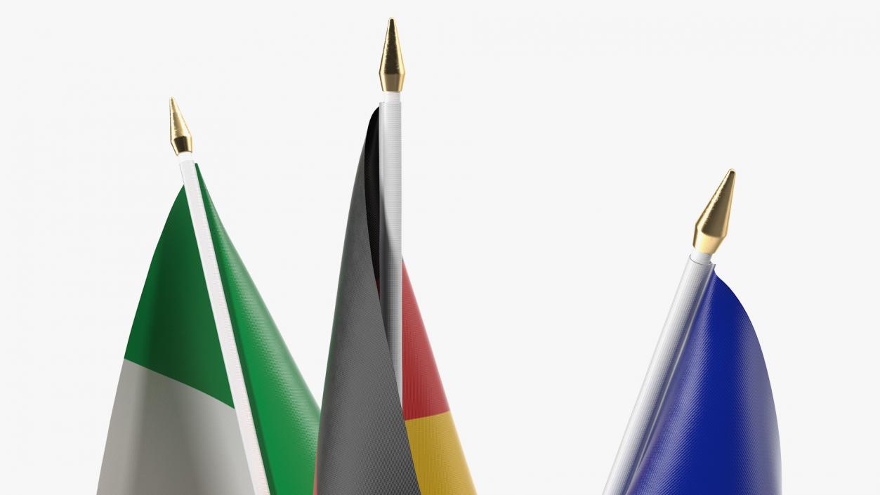 Table Flags Germany France Italy 3D