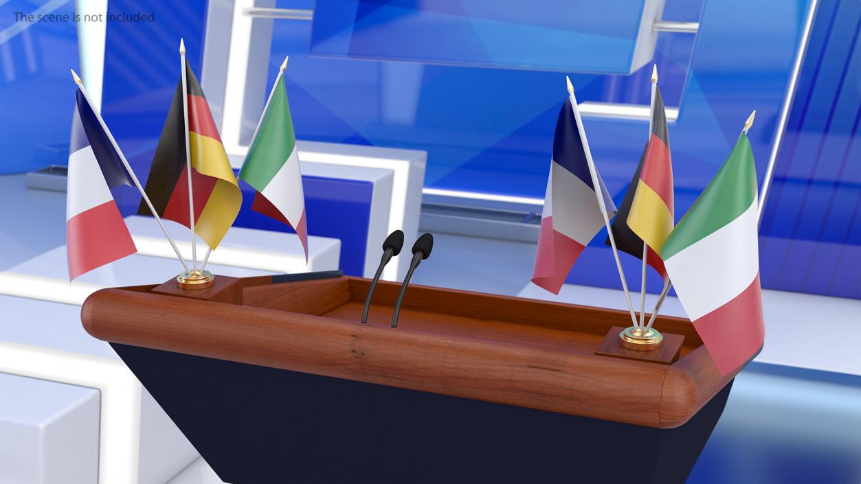 Table Flags Germany France Italy 3D