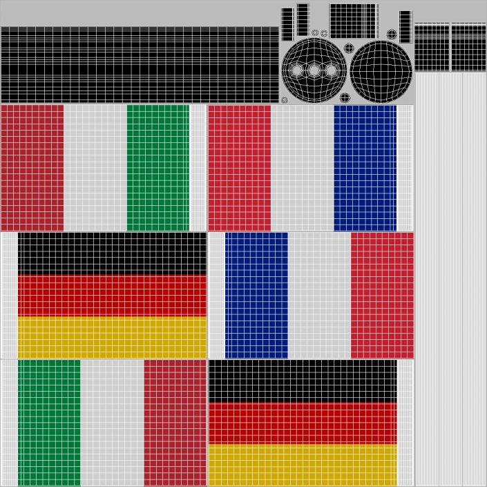 Table Flags Germany France Italy 3D