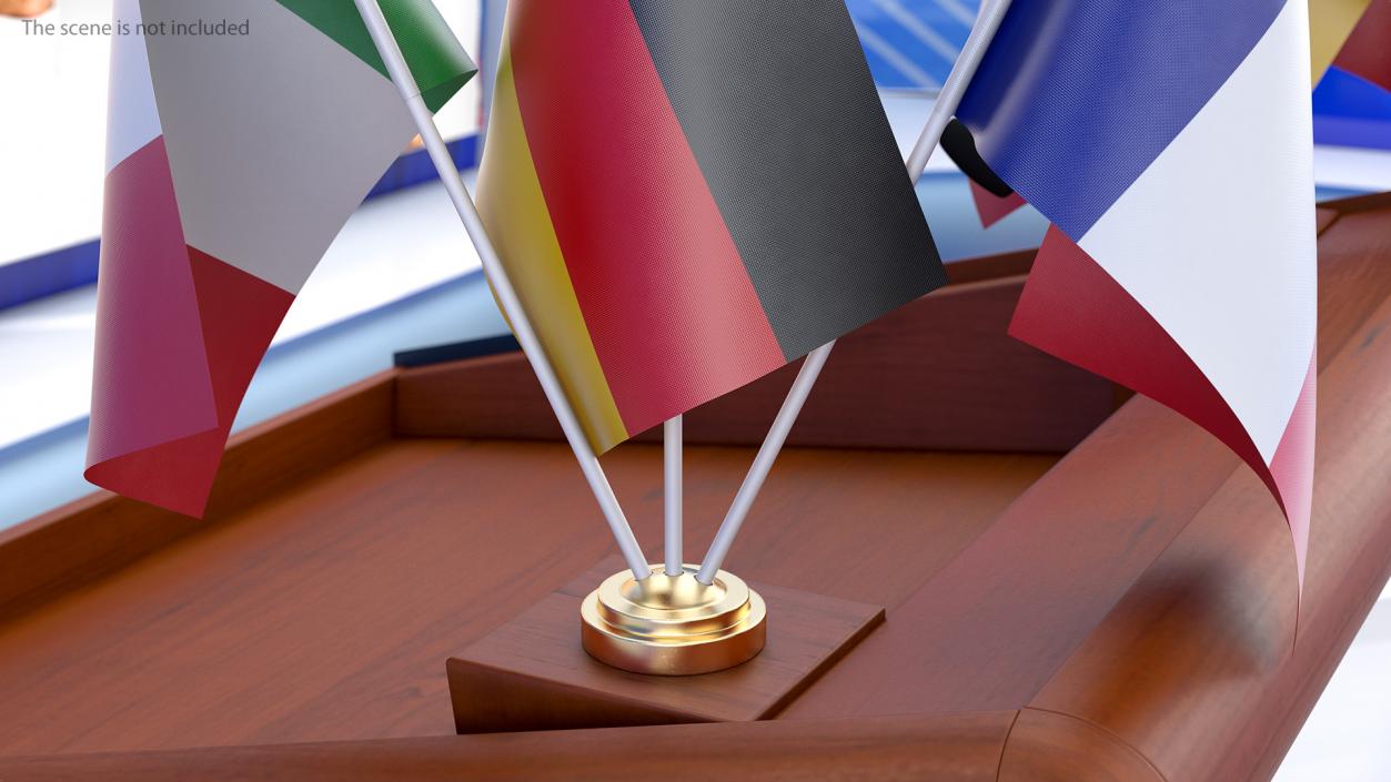 Table Flags Germany France Italy 3D