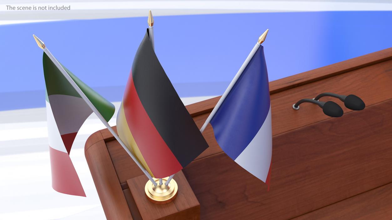 Table Flags Germany France Italy 3D