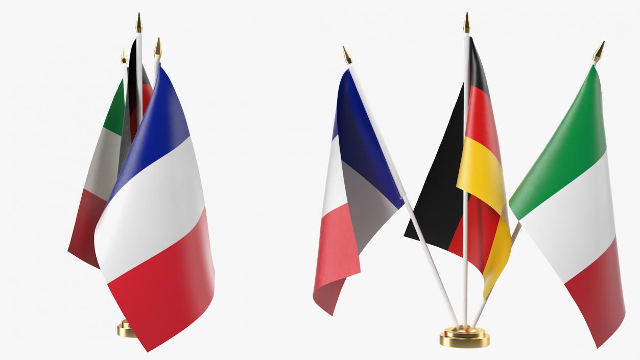 Table Flags Germany France Italy 3D