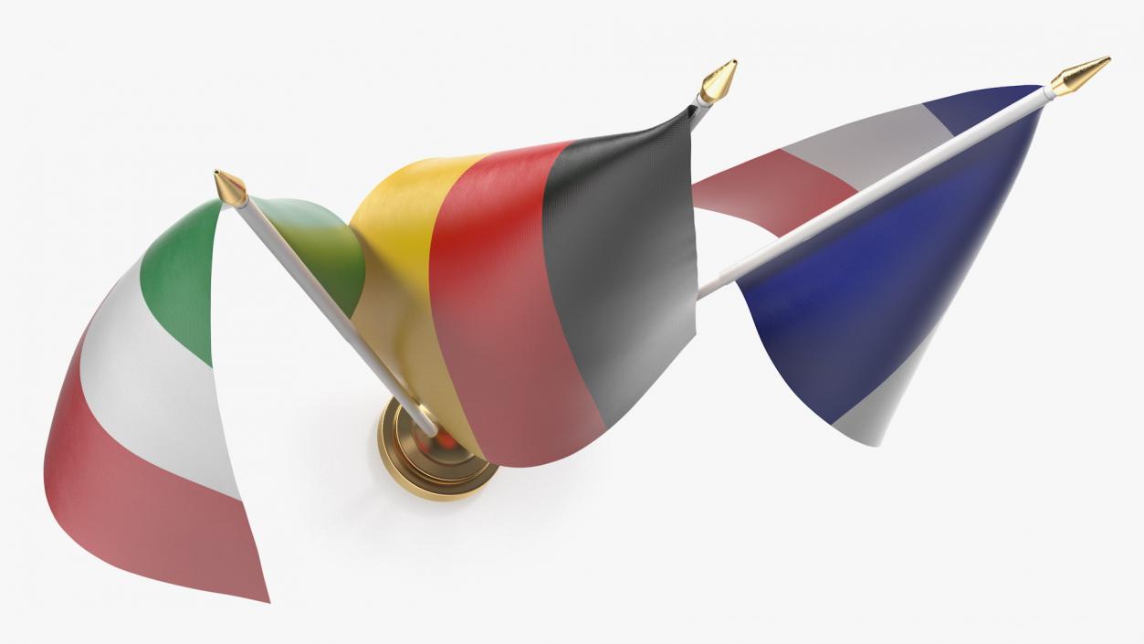 Table Flags Germany France Italy 3D