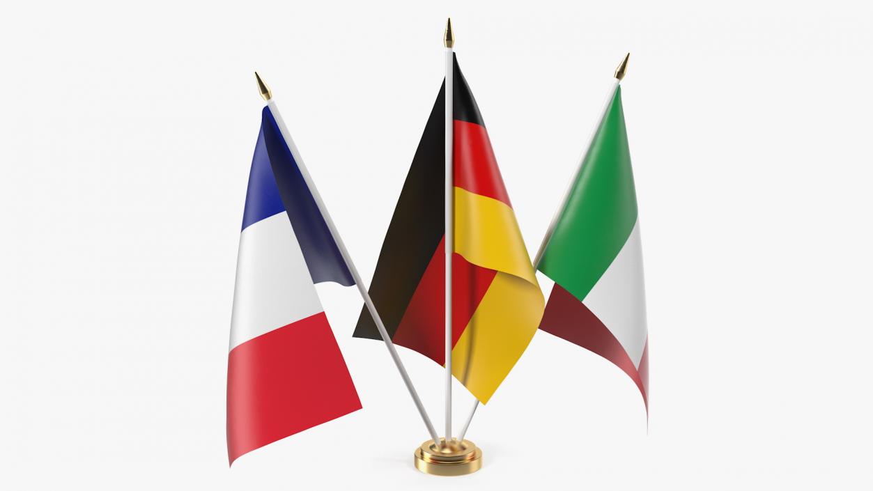 Table Flags Germany France Italy 3D