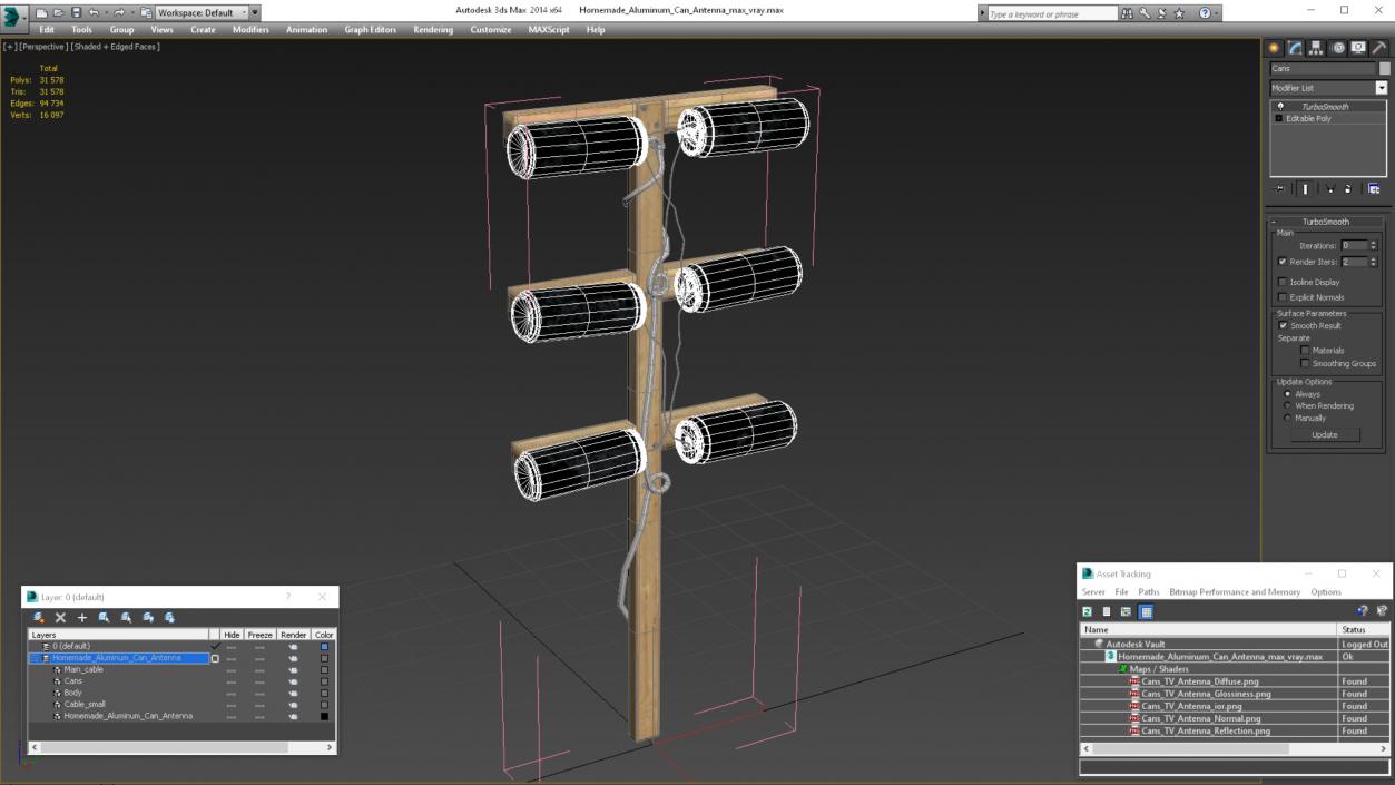 Homemade Aluminum Can Antenna 3D model