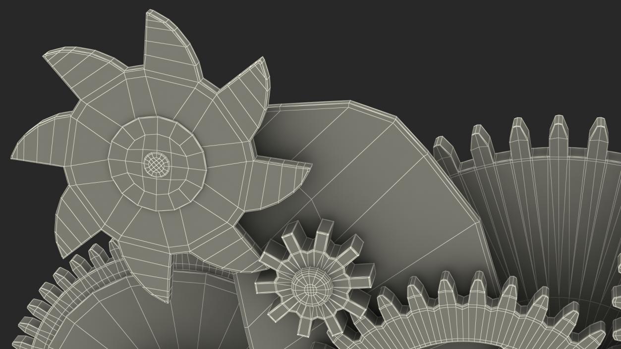 3D Cog Gears Silver