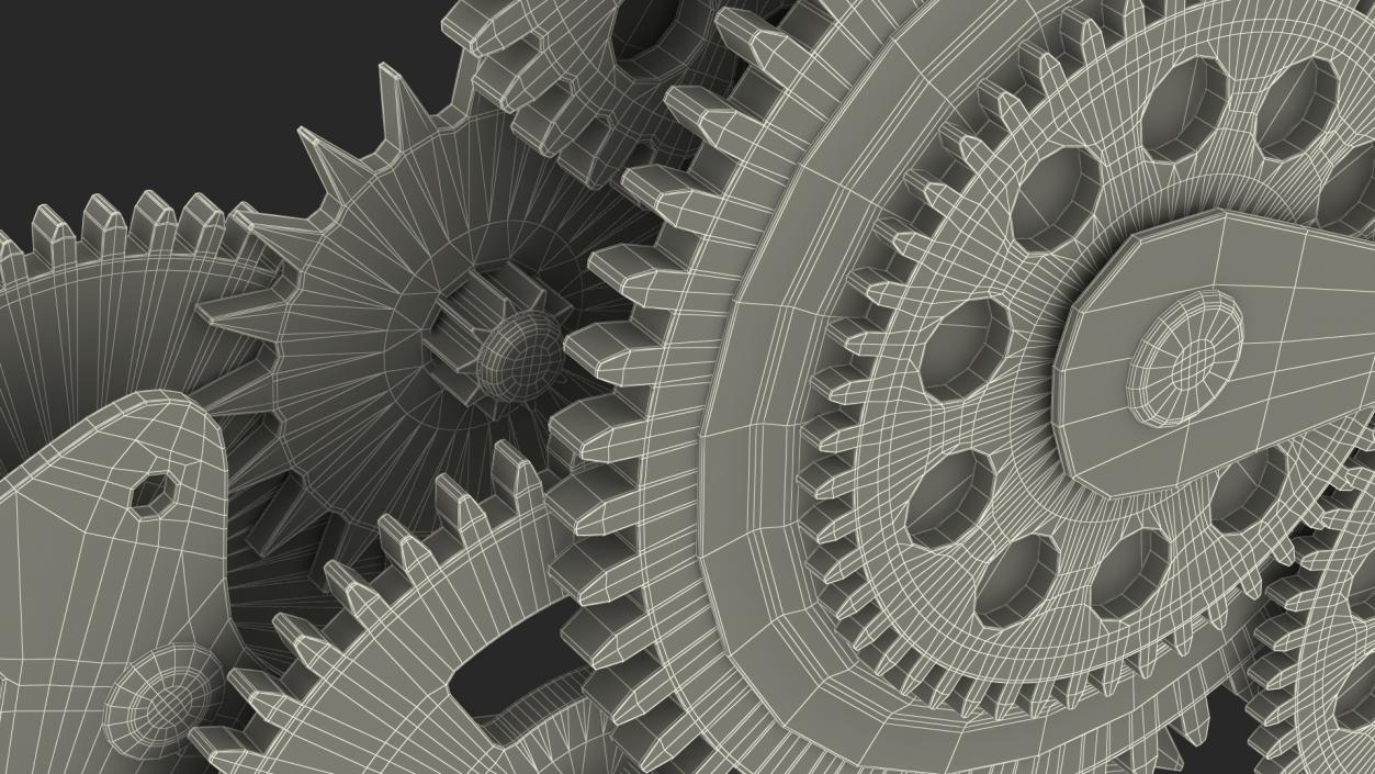 3D Cog Gears Silver