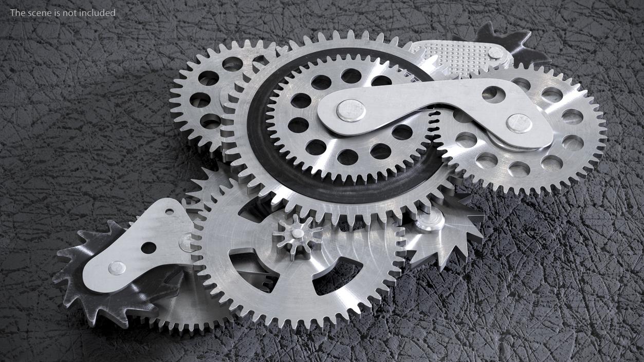 3D Cog Gears Silver