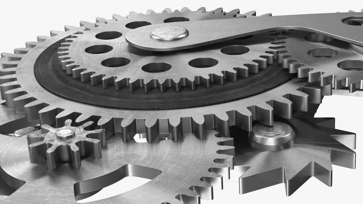 3D Cog Gears Silver