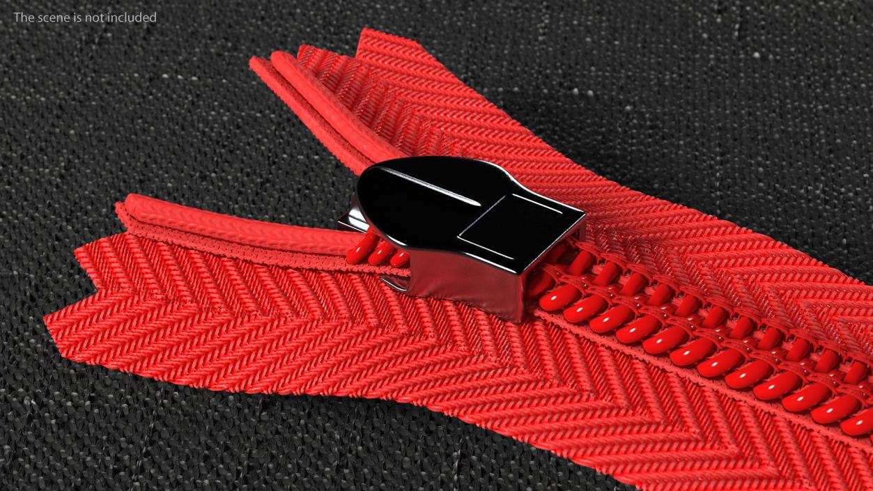 3D Nylon Invisible Zipper Red