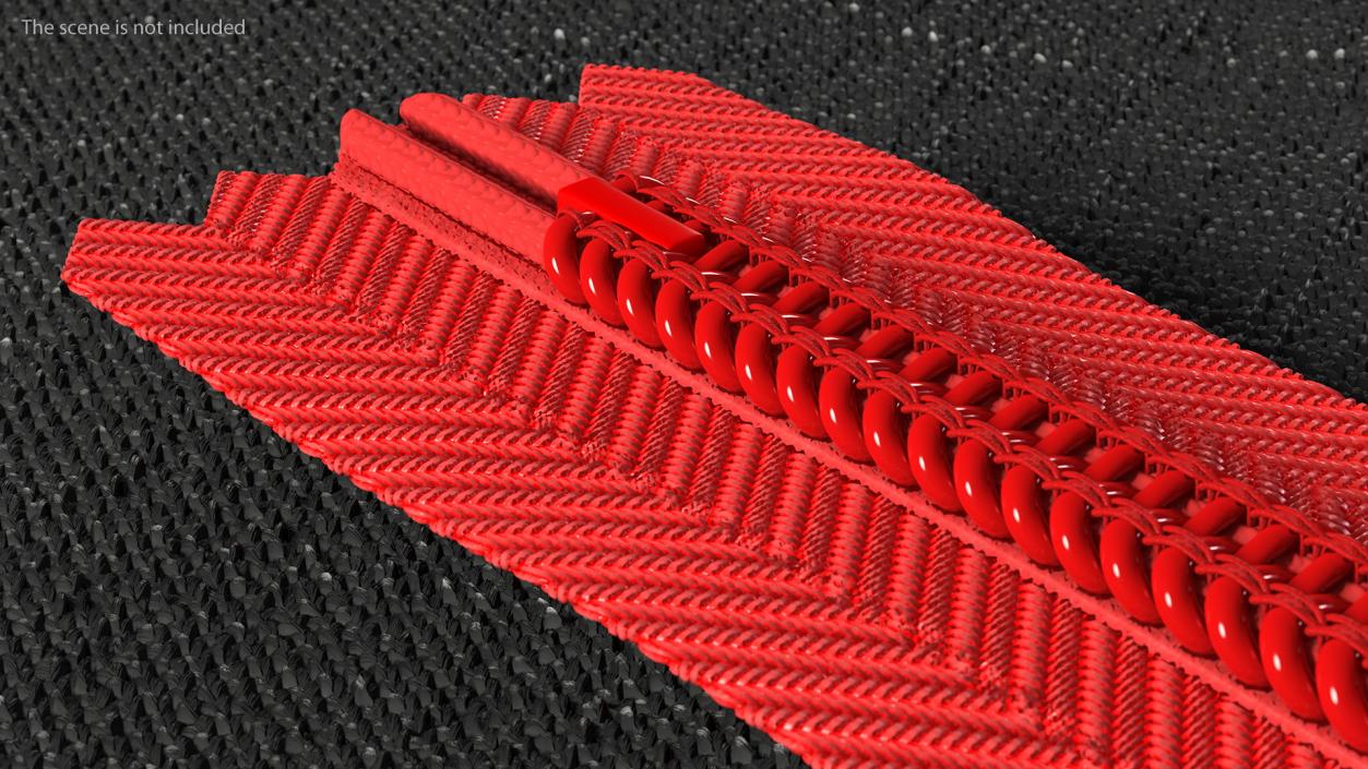 3D Nylon Invisible Zipper Red