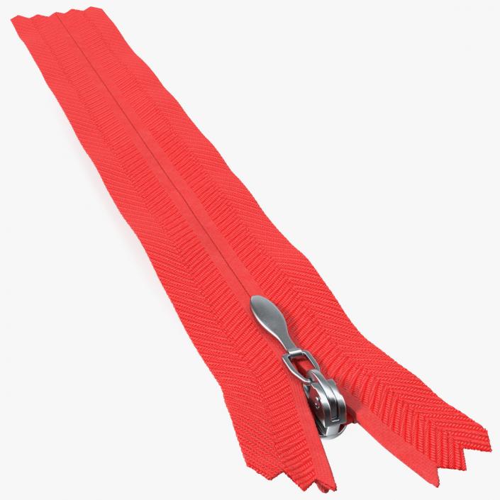 3D Nylon Invisible Zipper Red