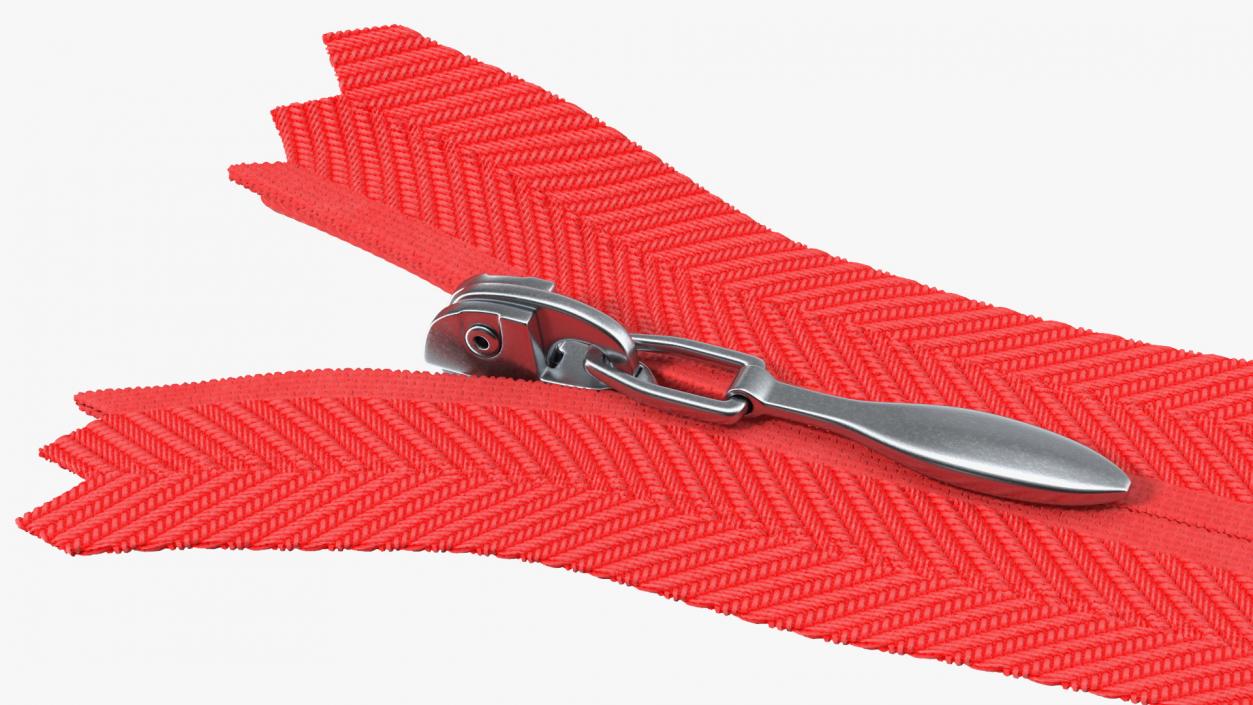 3D Nylon Invisible Zipper Red