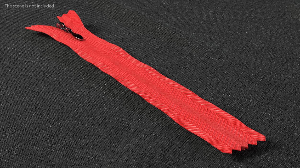 3D Nylon Invisible Zipper Red