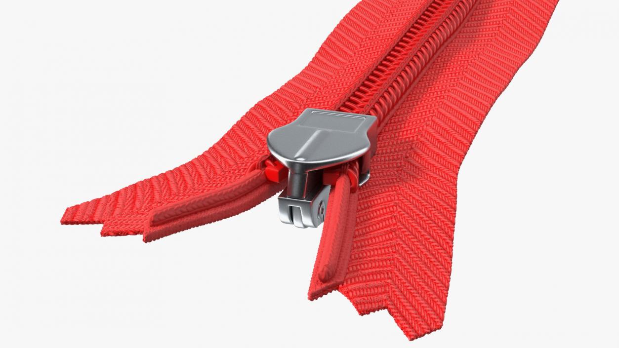 3D Nylon Invisible Zipper Red