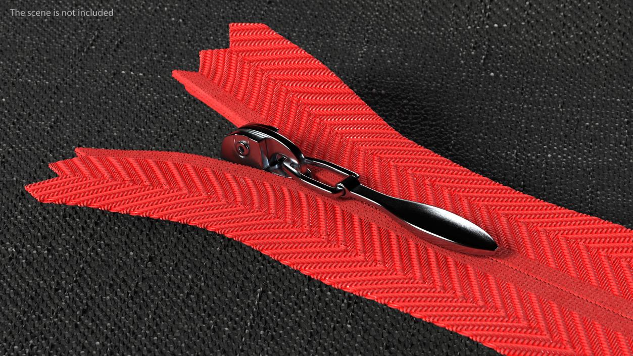 3D Nylon Invisible Zipper Red