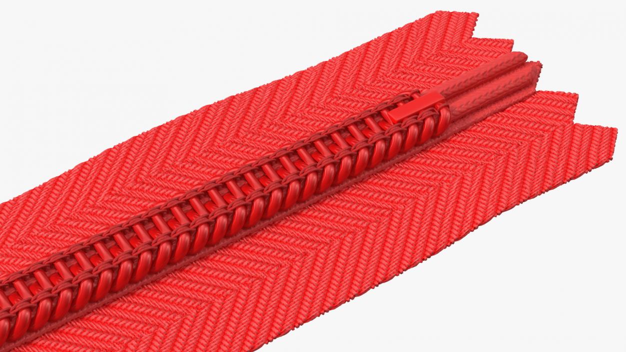 3D Nylon Invisible Zipper Red