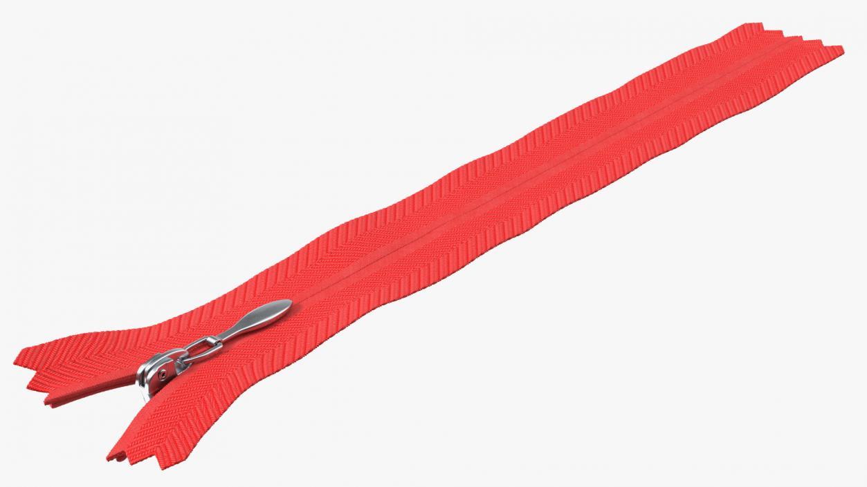 3D Nylon Invisible Zipper Red