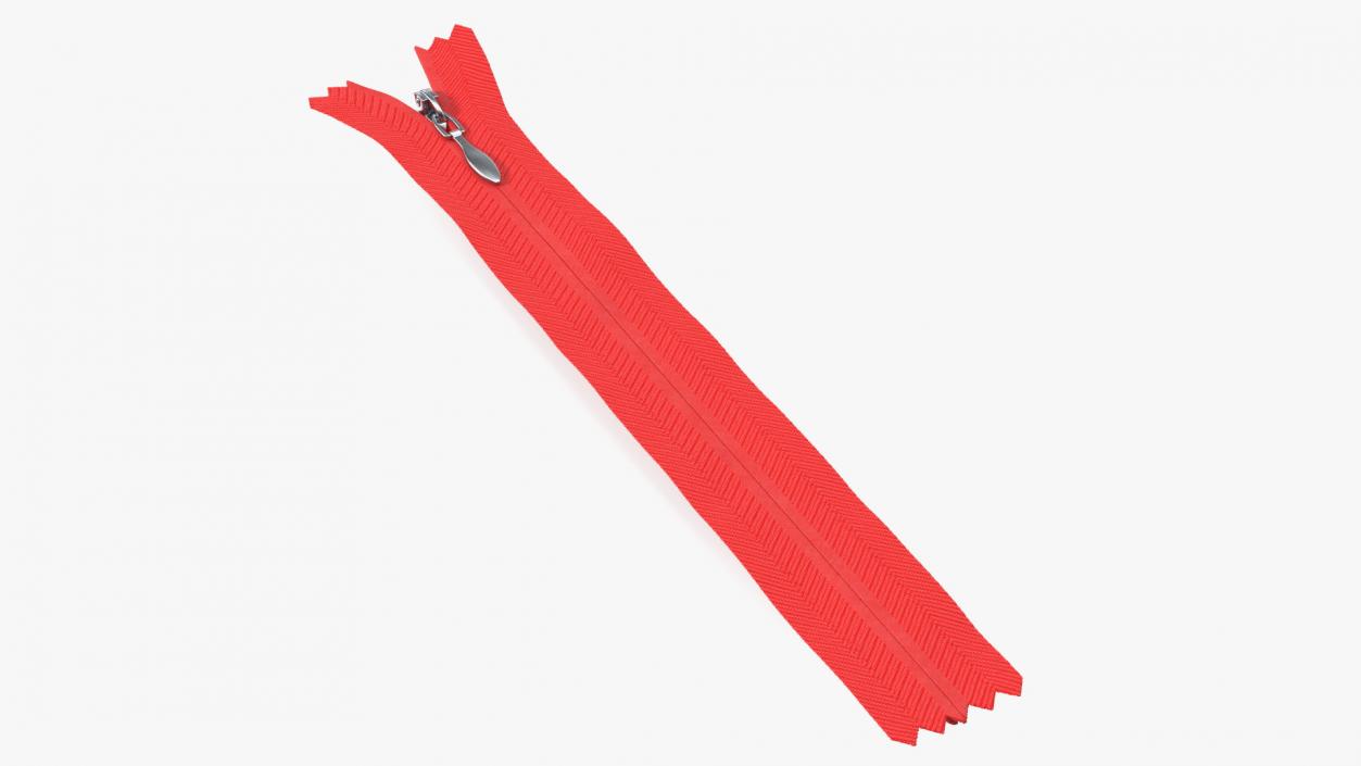 3D Nylon Invisible Zipper Red