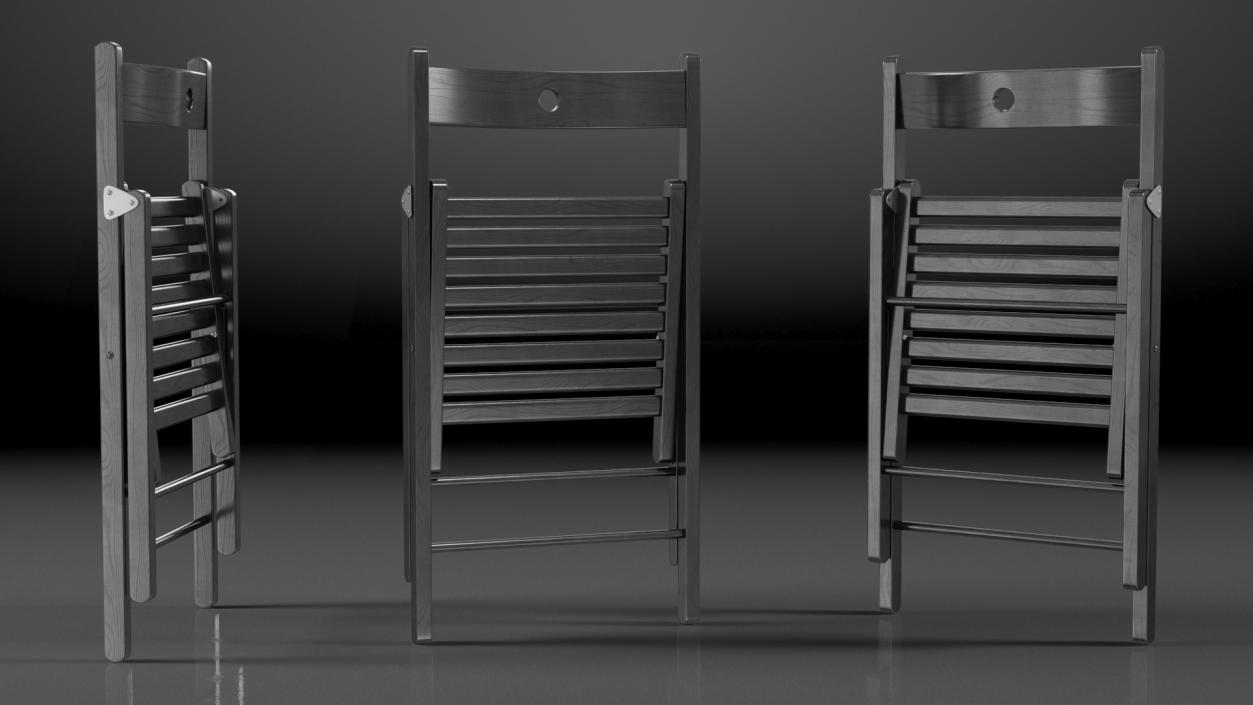 Folding Chairs Closed Collection 3D