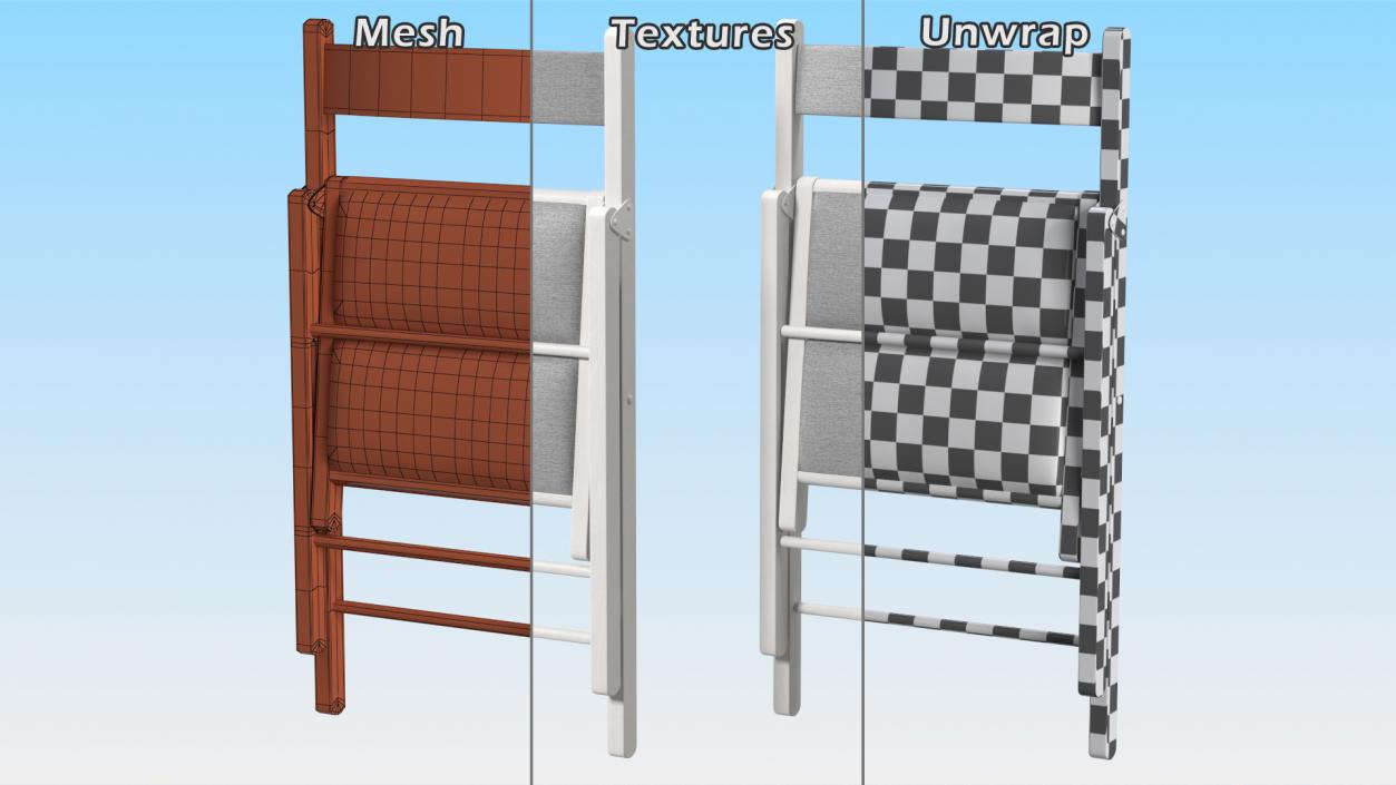 Folding Chairs Closed Collection 3D