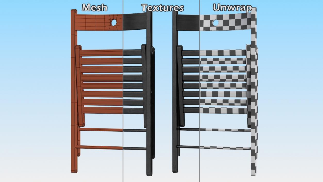 Folding Chairs Closed Collection 3D