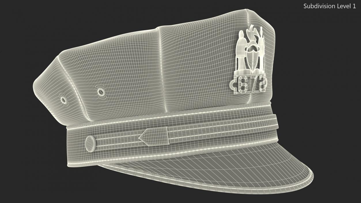 3D New York Police Officer Cap with Badge model